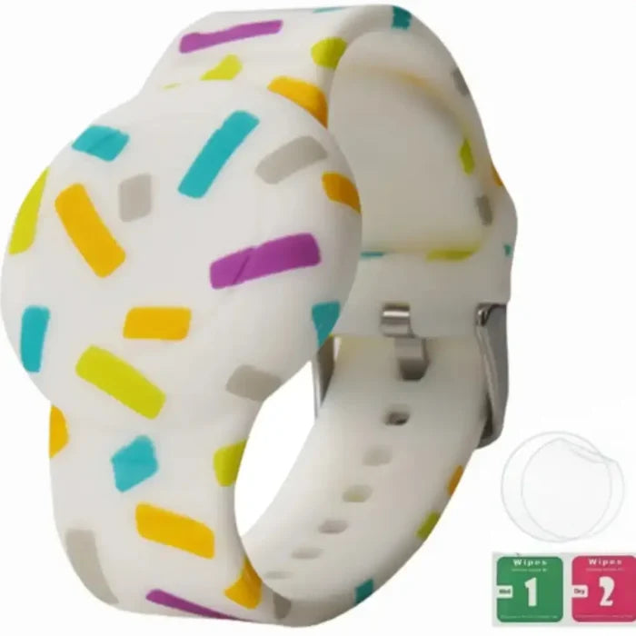 Waterproof Air Tag bracelet for kids by Habicare, a hidden silicone wristband designed for secure tracking and comfort.