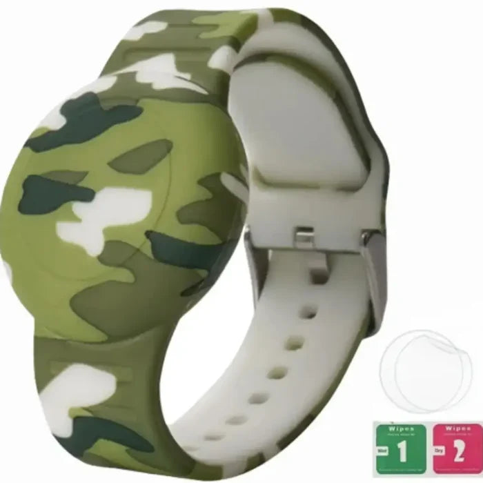 Habicare Waterproof Air Tag Bracelet for kids, a hidden silicone wristband designed for secure tracking and comfort.