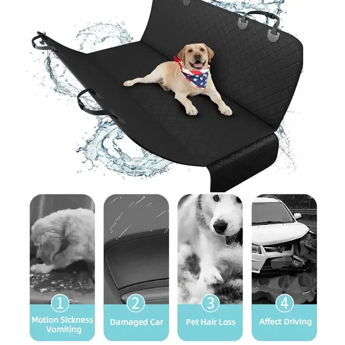 Habicare waterproof dog car hammock in two colors, durable SS material, protects car seats and keeps pets comfortable during travel.