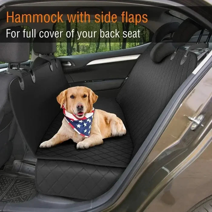 Habicare waterproof dog car hammock in two colors, with durable SS material, providing a comfortable, protective seat cover for pets.