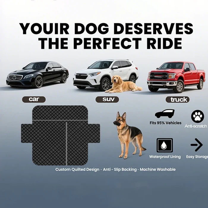 Habicare waterproof dog car hammock in size SS, showing durable fabric and secure straps for pet comfort and vehicle protection.