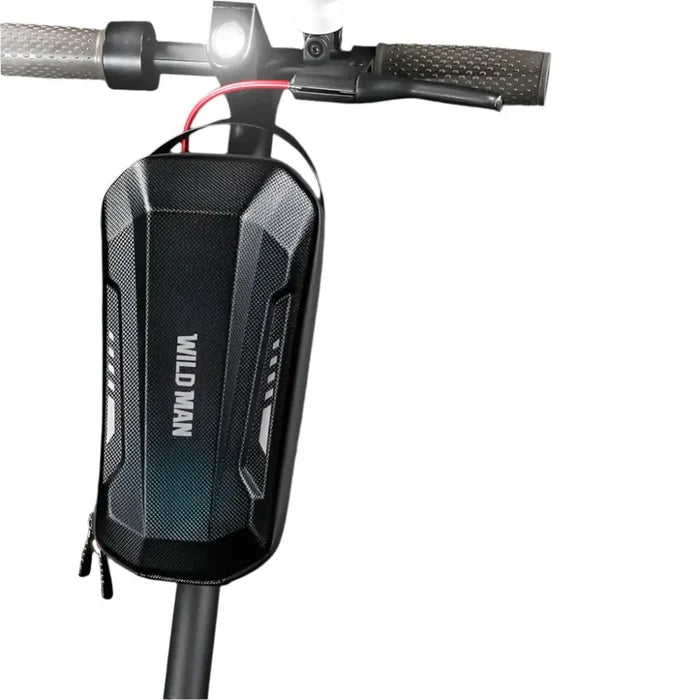 Habicare waterproof front storage box for e-scooters, featuring 13 different storage types, designed for secure outdoor use.