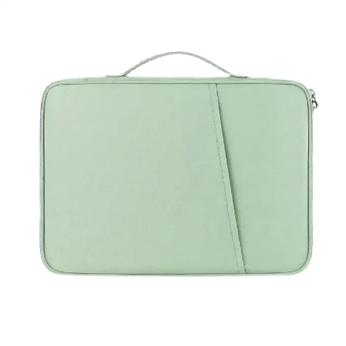 Black waterproof laptop sleeve bag for MacBook by 9eight5, made by Habicare, with a sleek protective design and smooth finish.