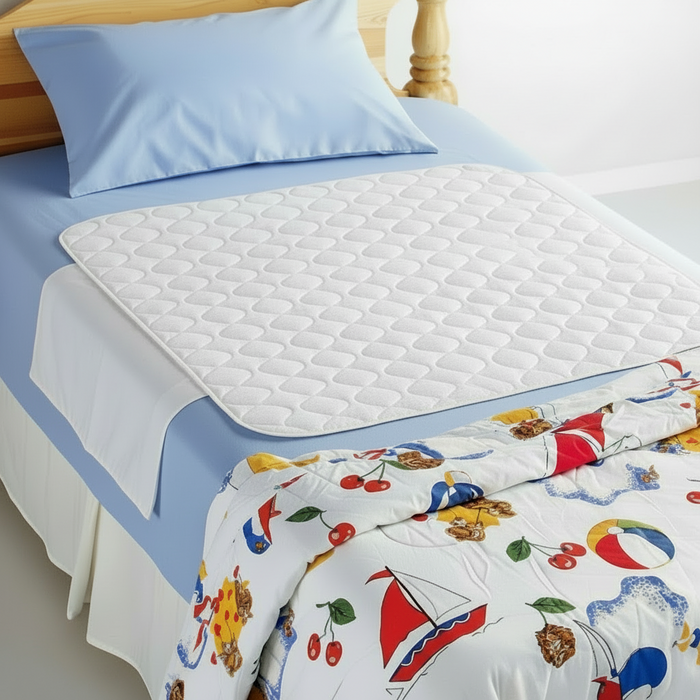 Waterproof sheet protector by dealonlinenz, 85x75cm, showing soft fabric with waterproof backing for bed protection.