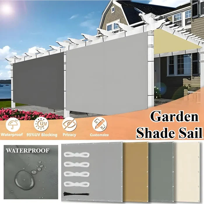 Habicare waterproof sunshade sail in square and rectangle shapes, available in four colors, providing outdoor sun protection.