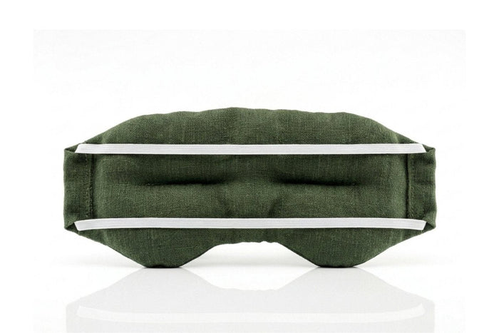 Black weighted eye mask from Do Not Disturb Sleep Company with a soft, plush fabric for restful sleep and relaxation.