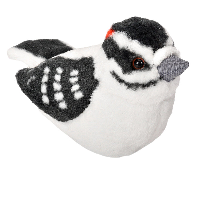 Wild Republic 5 Inch Audubon Birds Downy Woodpecker Plush with Authentic Bird Call