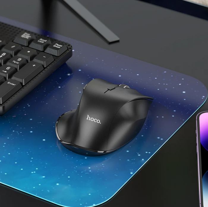 TechPlus wireless Bluetooth mouse with adjustable DPI and 2.4G connectivity, featuring ergonomic design and multiple button controls.