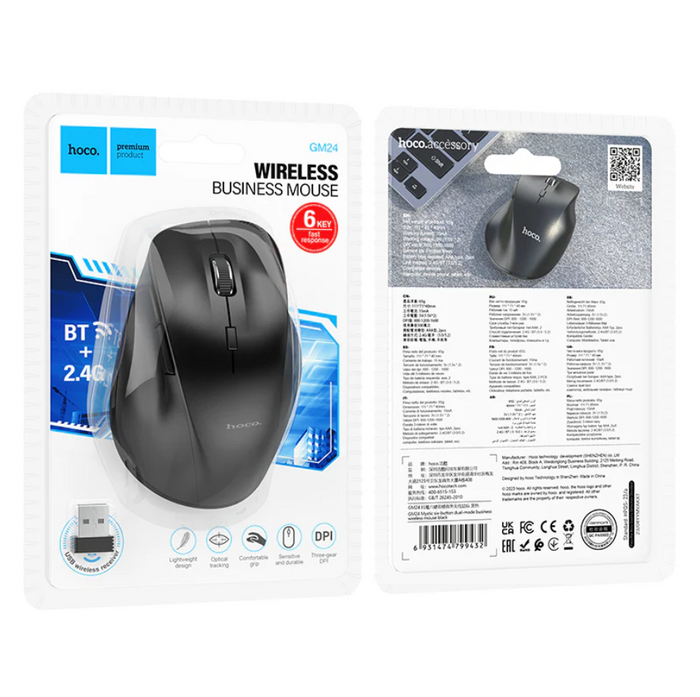 Techplus Wireless Bluetooth Mouse with adjustable DPI and 2.4G connectivity, featuring ergonomic design and optical sensor.