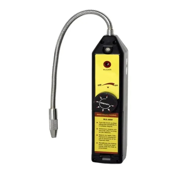 Habicare WJL-6000 Freon and halogen leak detector for HVAC systems, handheld gas tester with digital display.
