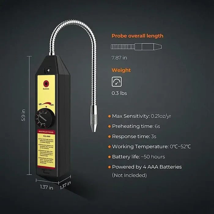 Habicare WJL-6000 Freon and halogen leak detector with digital display for HVAC gas testing and leak detection.