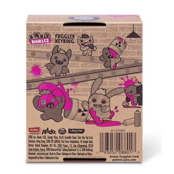 Zuru Fugglers Baby Pinkles 3.5 Inch Plush Keyring - Winged Bat